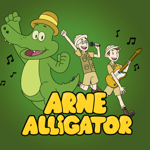Aarne Alligaarroti, / Arne Alligater piirrospromokuva.